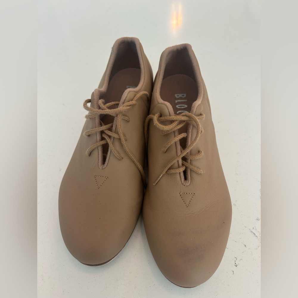 Bloch Tan Leather Lace-Up Tap Shoes